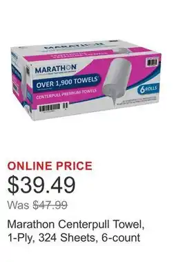 Costco Marathon Centerpull Towel, 1-Ply, 324 Sheets, 6-count offer