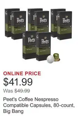 Costco Peet's Coffee Nespresso Compatible Capsules, 80-count, Big Bang offer