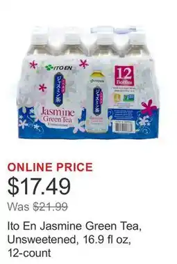 Costco Ito En Jasmine Green Tea, Unsweetened, 16.9 fl oz, 12-count offer