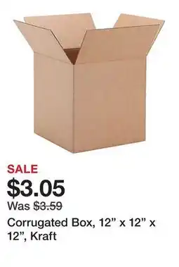 Office Depot Corrugated Box, 12 x 12 x 12, Kraft offer