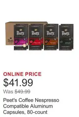 Costco Peet's Coffee Nespresso Compatible Aluminum Capsules, 80-count offer