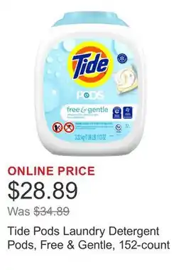 Costco Tide Pods Laundry Detergent Pods, Free & Gentle, 152-count offer