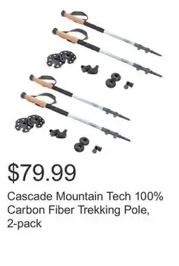 Costco Cascade Mountain Tech 100% Carbon Fiber Trekking Pole, 2-pack offer