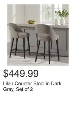 Costco Lilah Counter Stool in Dark Gray, Set of 2 offer