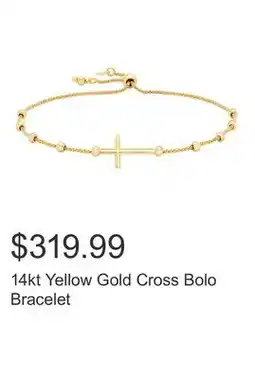 Costco 14kt Yellow Gold Cross Bolo Bracelet offer