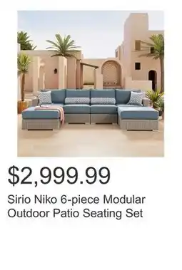 Costco Sirio Niko 6-piece Modular Outdoor Patio Seating Set offer