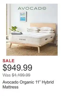 Costco Avocado Organic 11 Hybrid Mattress offer