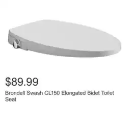 Costco Brondell Swash CL150 Elongated Bidet Toilet Seat offer