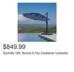 Costco SunVilla 13ft. Round 3-Tier Cantilever Umbrella offer