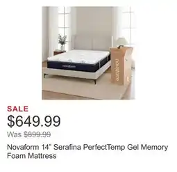 Costco Novaform 14 Serafina PerfectTemp Gel Memory Foam Mattress offer