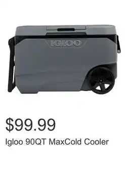 Costco Igloo 90QT MaxCold Cooler offer