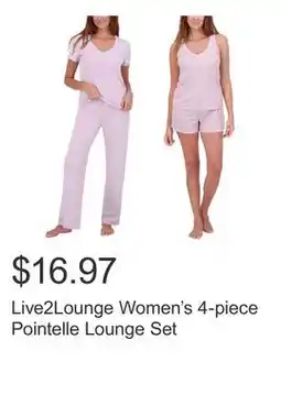 Costco Live2Lounge Women's 4-piece Pointelle Lounge Set offer