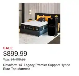 Costco Novaform 14 Legacy Premier Support Hybrid Euro Top Mattress offer