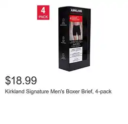 Costco Kirkland Signature Men's Boxer Brief, 4-pack offer