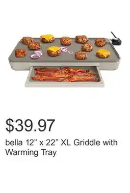 Costco bella 12 x 22 XL Griddle with Warming Tray offer