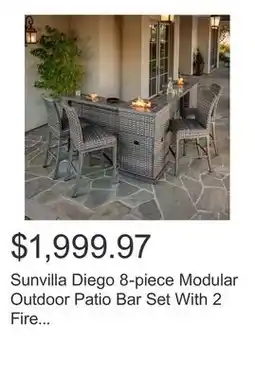 Costco Sunvilla Diego 8-piece Modular Outdoor Patio Bar Set With 2 Fire Towers offer
