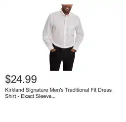 Costco Kirkland Signature Men's Traditional Fit Dress Shirt - Exact Sleeve Length offer
