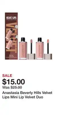 Ulta Beauty Anastasia Beverly Hills Velvet Lips Mini Lip Velvet Duo offer