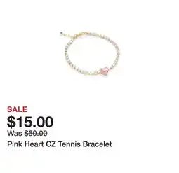 Belk Pink Heart CZ Tennis Bracelet offer