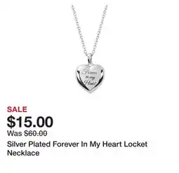 Belk Silver Plated Forever In My Heart Locket Necklace offer