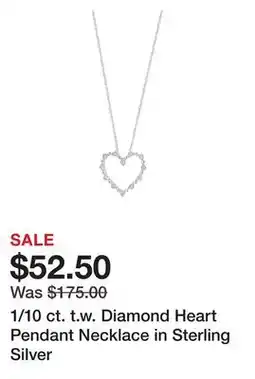 Belk 1/10 ct. t.w. Diamond Heart Pendant Necklace in Sterling Silver offer