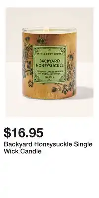 Bath & Body Works Backyard Honeysuckle Single Wick Candle offer