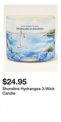 Bath & Body Works Shoreline Hydrangea 3-Wick Candle offer