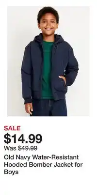 Old Navy Old Navy Water-Resistant Hooded Bomber Jacket for Boys offer