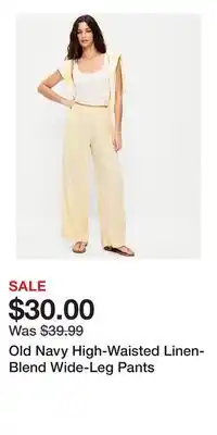 Old Navy Old Navy High-Waisted Linen-Blend Wide-Leg Pants offer