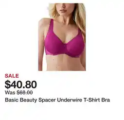 Belk Basic Beauty Spacer Underwire T-Shirt Bra offer