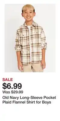 Old Navy Old Navy Long-Sleeve Pocket Plaid Flannel Shirt for Boys offer