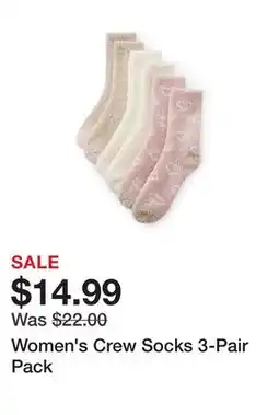 Belk Women's Crew Socks 3-Pair Pack offer