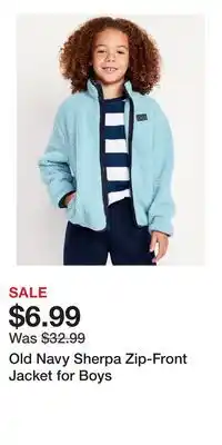 Old Navy Old Navy Sherpa Zip-Front Jacket for Boys offer