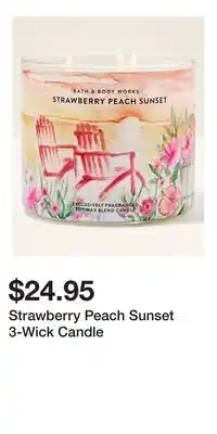 Bath & Body Works Strawberry Peach Sunset 3-Wick Candle offer
