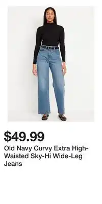 Old Navy Old Navy Curvy Extra High-Waisted Sky-Hi Wide-Leg Jeans offer