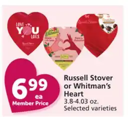 Albertsons Russell Stover or Whitman's Heart offer