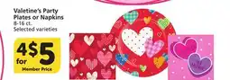 Albertsons Valetine's Party Plates or Napkins offer
