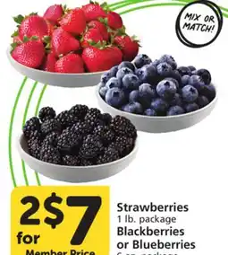 Albertsons Strawberries 1 lb. package Blackberries or Blueberries 6 oz. package offer