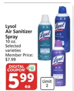 Albertsons Lysol Air Sanitizer Spray offer
