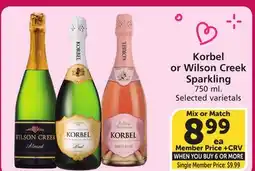 Albertsons Korbel or Wilson Creek Sparkling offer