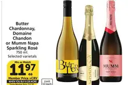 Albertsons Butter Chardonnay, Domaine Chandon or Mumm Napa Sparkling Rosé offer