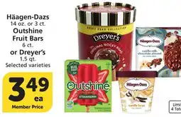 Albertsons Häagen-Dazs 14 oz. or 3 ct. c 6 ct. or Dreyer's 1.5 qt offer