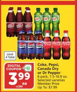 Albertsons Coke, Pepsi, Canada Dry or Dr Pepper offer