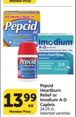 Albertsons Pepcid Heartburn Relief or Imodium A-D Caplets offer