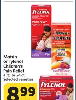 Albertsons Motrin or Tylenol Children's Pain Relief offer