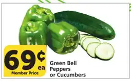 Albertsons Green Bell Peppers or Cucumbers offer