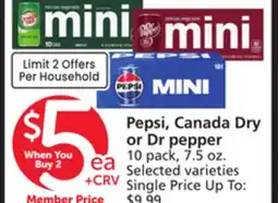 Albertsons Pepsi, Canada Dry or Dr pepper offer