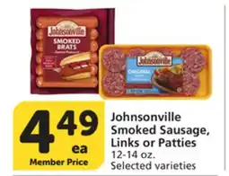 Albertsons Johnsonville Smoked Sausage, Links or Patties offer