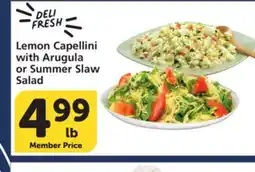 Albertsons Lemon Capellini with Arugula or Summer Slaw Salad offer