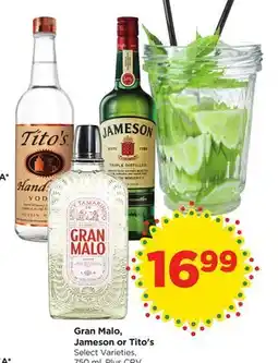 Food 4 Less Gran Malo, Jameson or Tito's offer